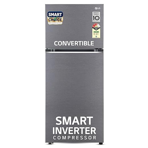 LG 322 L 3 Star Frost-Free Smart Inverter Double Door Refrigerator (GL-S342SDSX, Dazzle Steel, Convertible with Express Freeze)