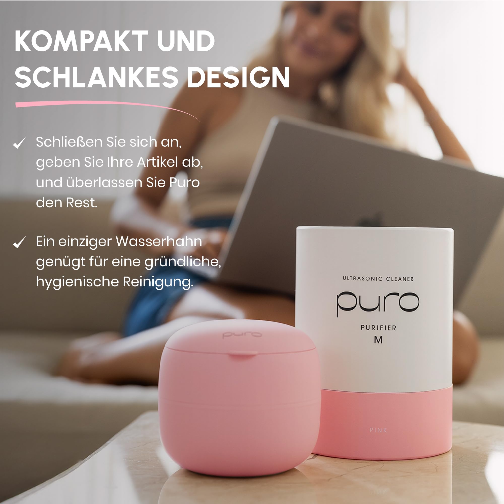 Ultraschallreinigungsgerät 42kHz für Zahnschienen, 200ML Dental Pod, Schmuck & Zahnprothesen - Leise & Hygienisch Ultraschallreiniger, Kompakt & Stilvoll Ultrasonic Cleaner mit Timer