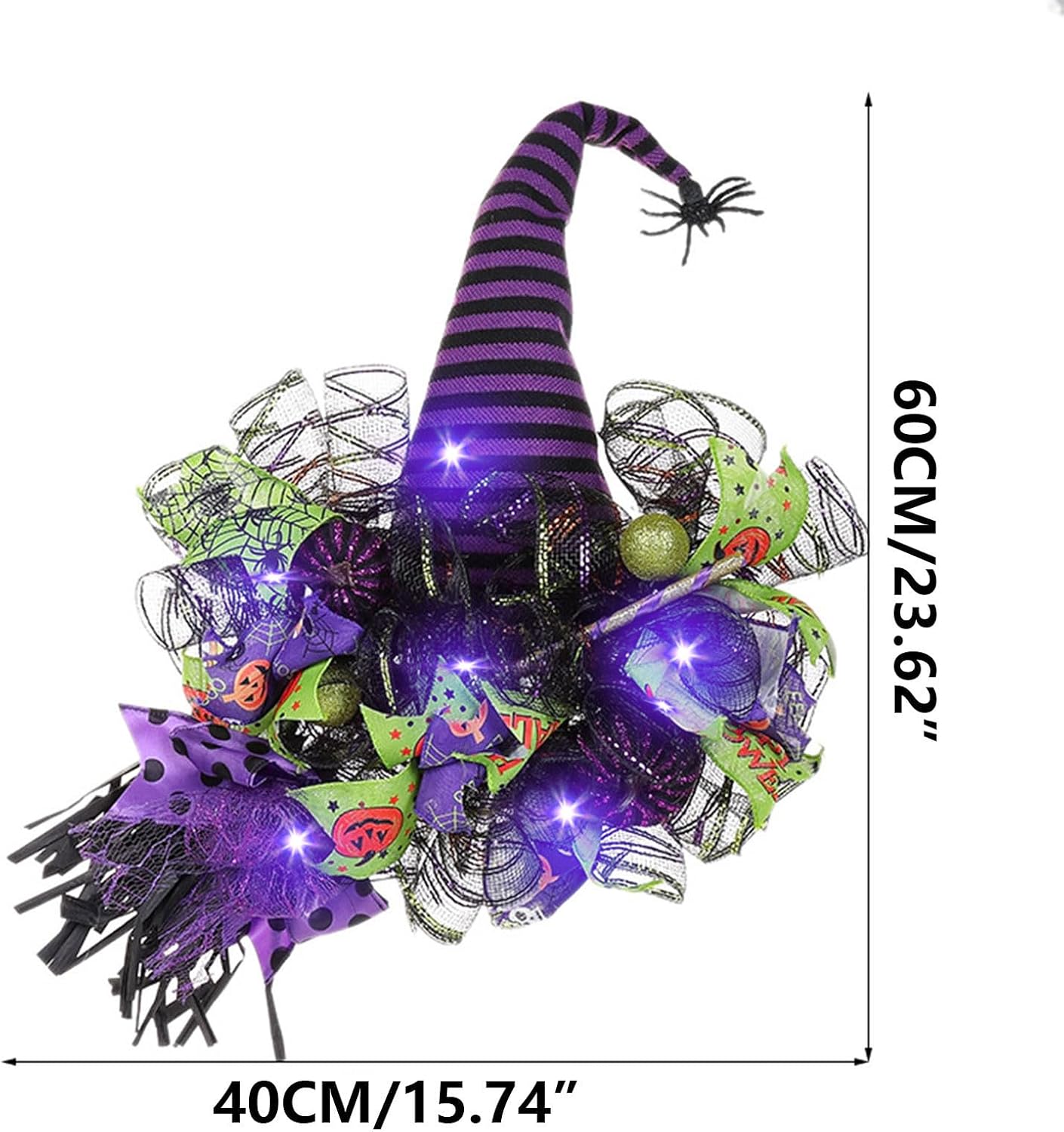 Door Hanger Halloween Decoration Lighted Wreath Wreath Ornament Party Home Decoration Door Hanging PropsHalloween Wreaths Front Door Decorations