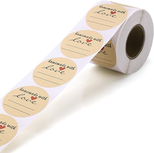 Miniatura 8 de Calcomanías caseras de 2 pulgadas con amor, calcomanías de papel kraft para envases horneados, bolsas de galletas, contenedores de dulces,