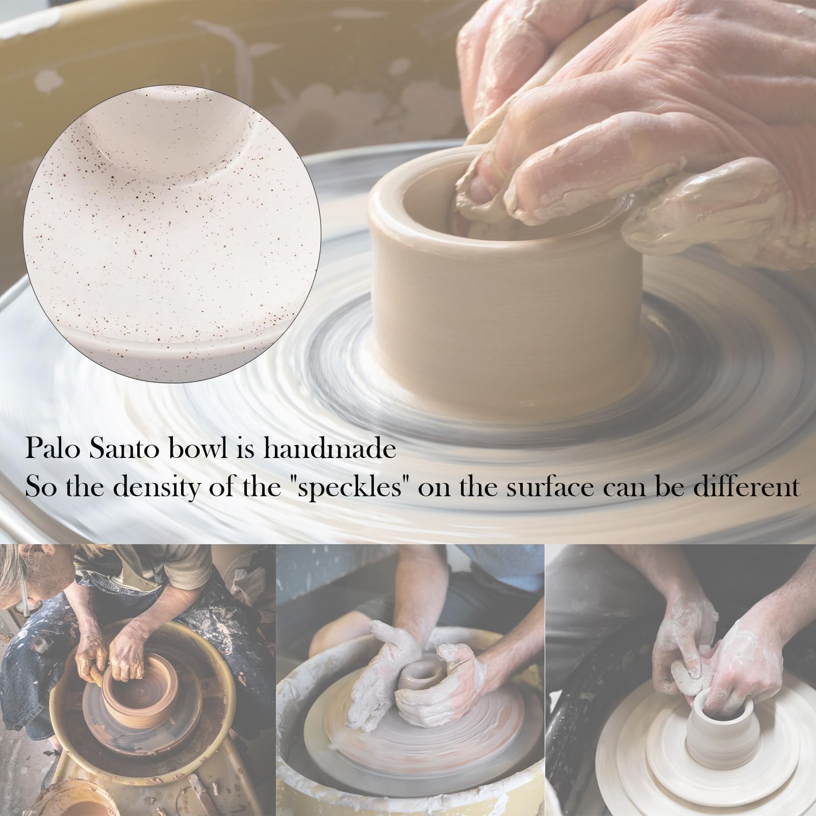 Palo Santo uchwyt ceramiczny, uchwyt na kadzidełka do stożków Palo Santo i topi wosk, palnik drewna, stojak na miskę z łapaczem popiołu, medytacja, joga, nowoczesny, minimalistyczny - biały