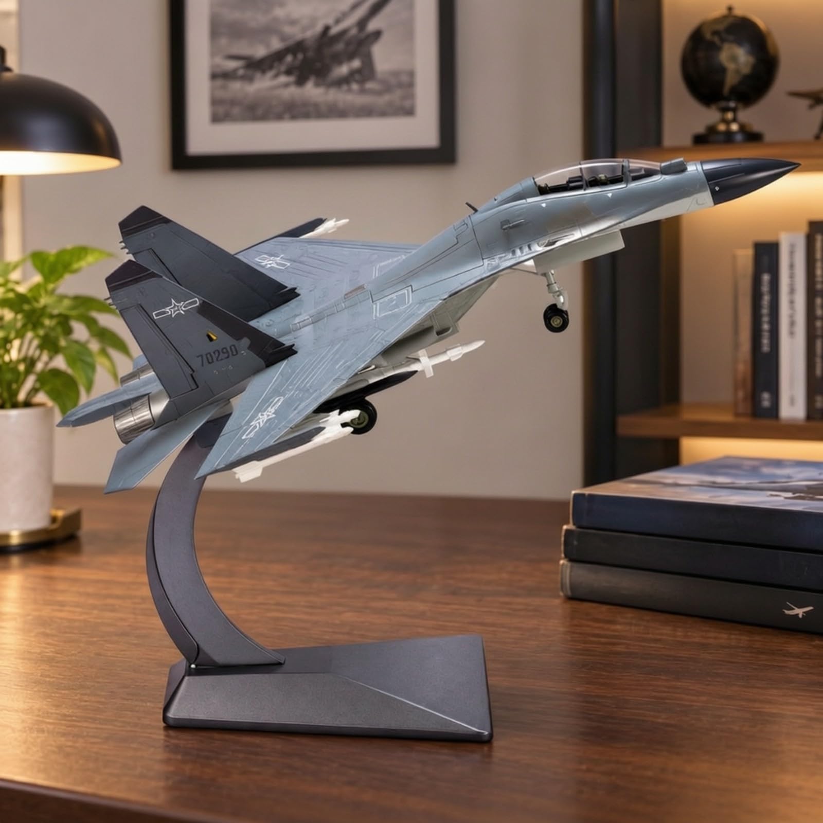 Modello di Aereo Militare con da Esposizione già Assemblato Modellino Statico di Aereo Militare Decorativo per Studio, Men, Stile B