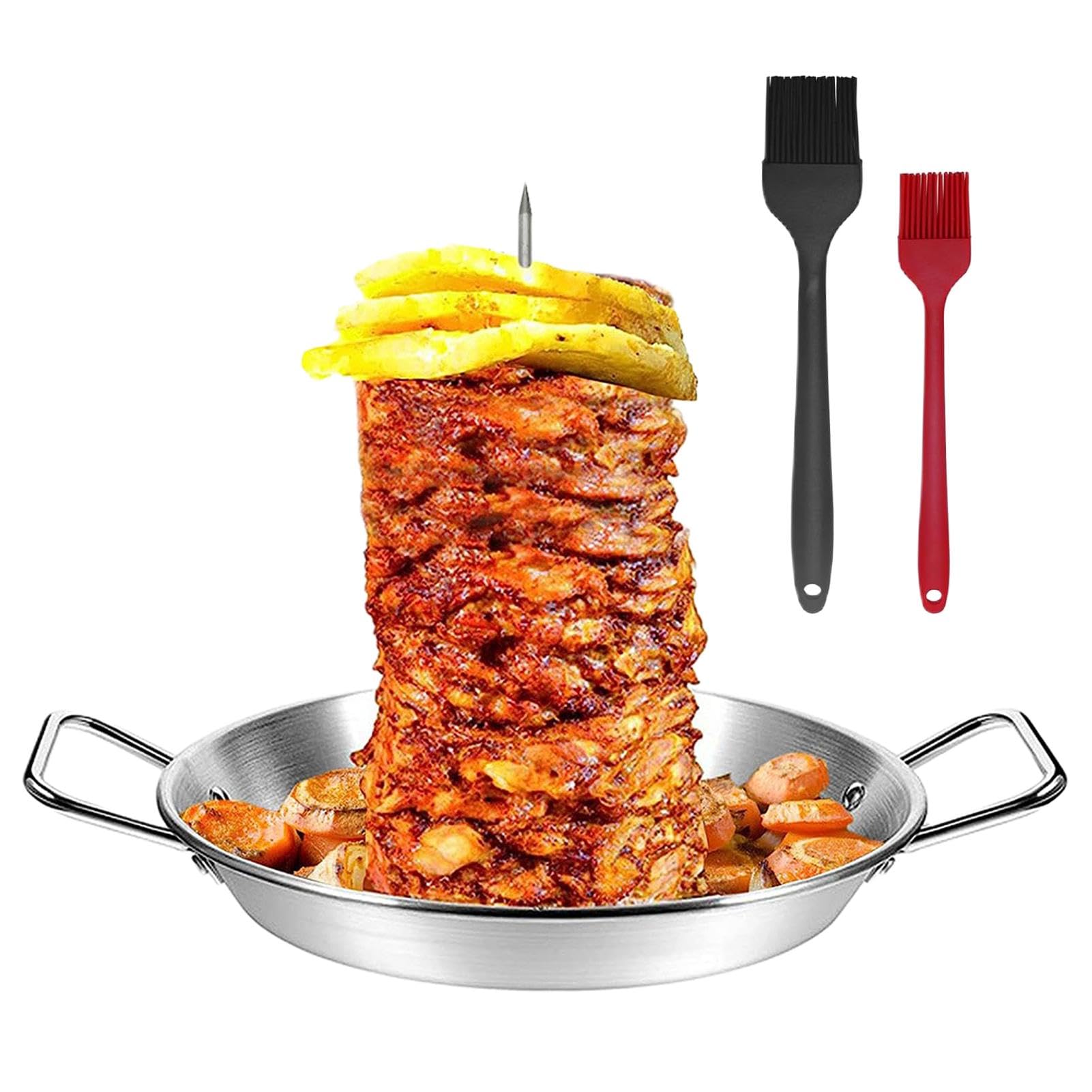 Al Pastor - Spiedino verticale per barbecue, in acciaio inox, con 3 punte rimovibili
