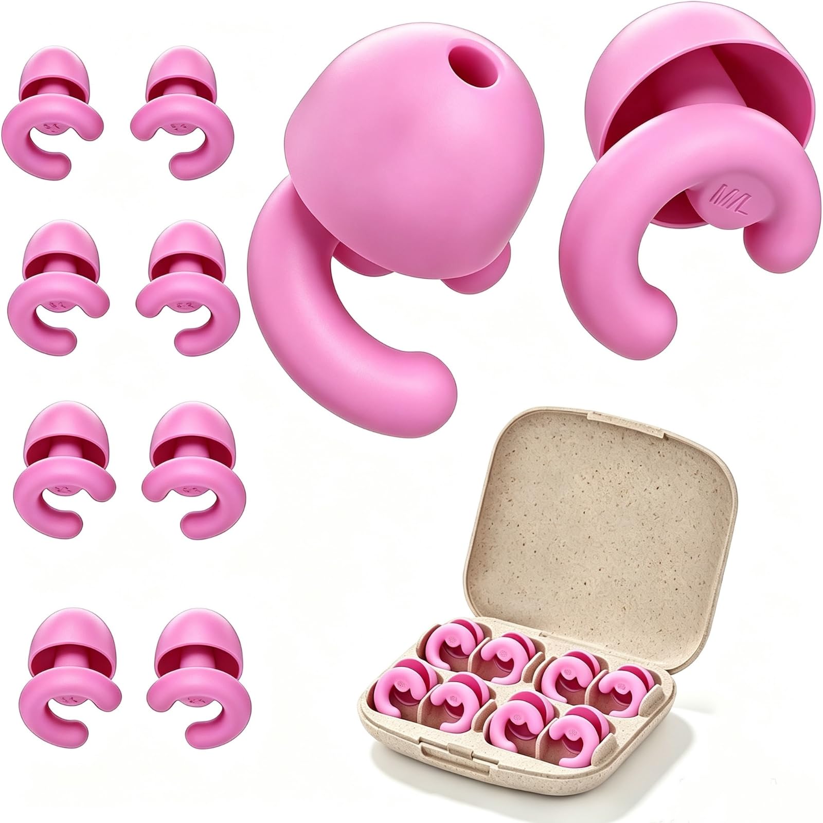 4 Pairs Sleep Ear Plugs for Side Sleepers, NRR 33dB, Soft Silicone — Amazon image 11