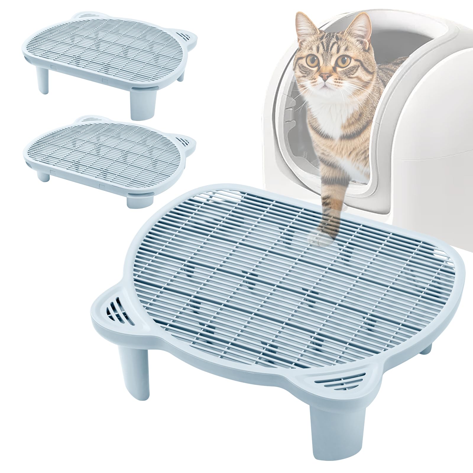 Escalón de captura de arena para gatos, taburete de trampa para caja de arena automática, autolimpieza, escaleras de recogida de arena, rampa para recoger arena para gatos o gatitos geriátricos viejos