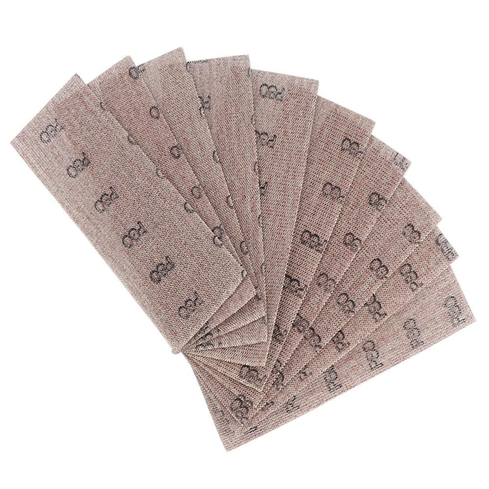 Discos de lijado de malla de papel de lija de 198x70 MM, gancho y bucle, sin polvo, antibloqueo, grano 80-600 para pulido de lijado en seco de madera, 20 piezas, 120