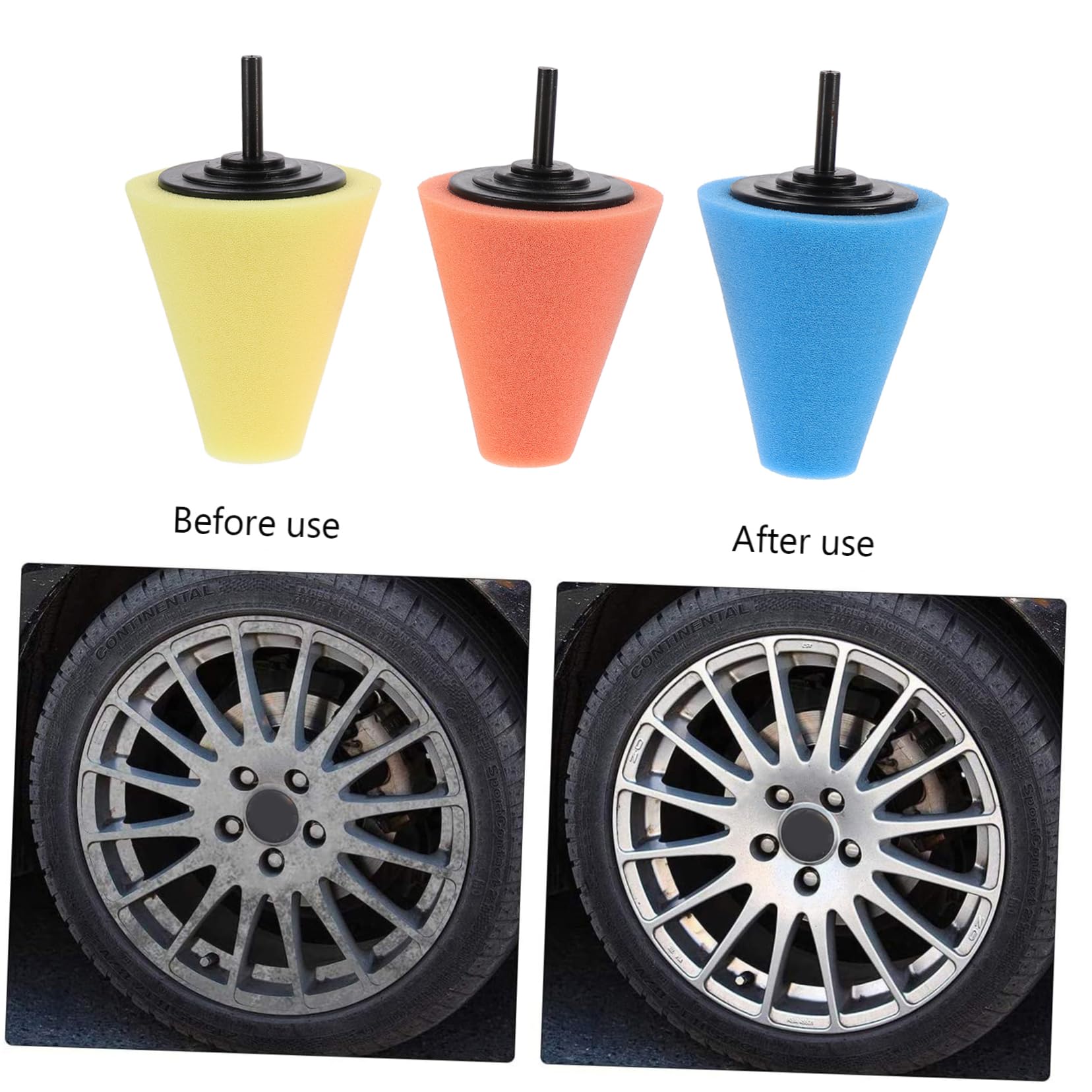 PartyKindom 15pezzi Polishing Cone Per Ruote Auto Tampone Per Lucidatura Spugna Di Accessori Per Pulizia Cerchioni e Bumper Ottimale Per Detailing Auto e Parti Difficili Da Raggiungere