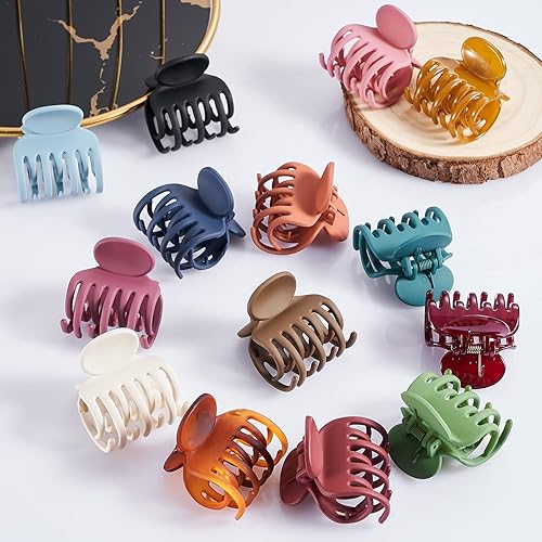 Miniatura 5 de 16 pinzas pequeñas para el cabello para cola de caballo alta pinzas de doble fila para mujeres y niñas pinzas de garra para cabello fino pinzas