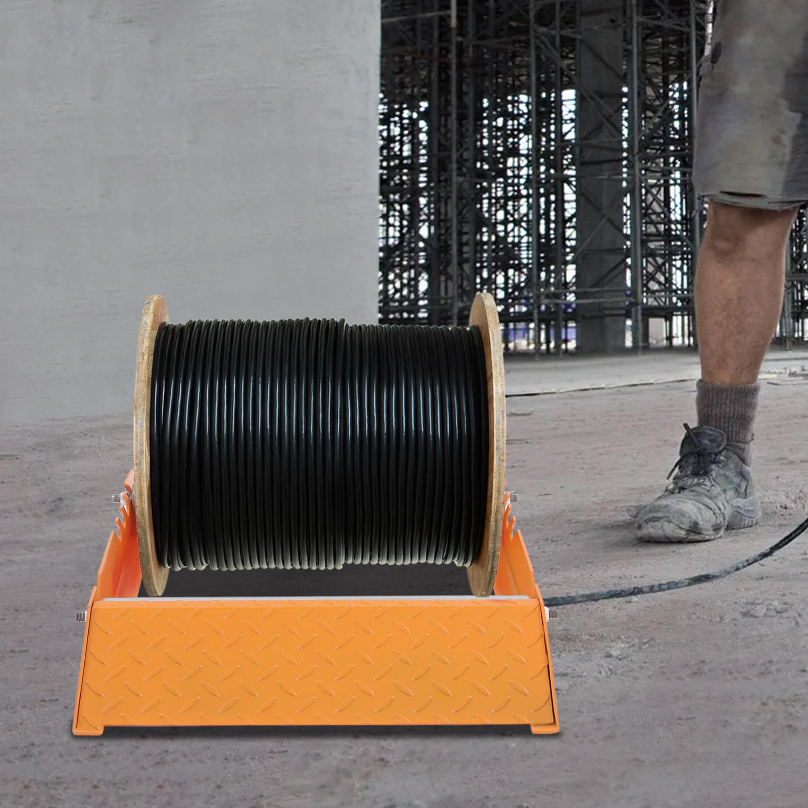 Soporte para carretes de cable de 11,81 a 27,56 pulgadas, carrete de cable, 500 kg, soporte manual de acero para bobinas de nailon y bobinas de hierro
