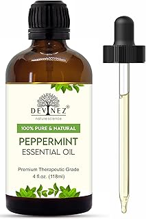 Devinez Peppermint Essential Oil with Glass Dropper (118 ml) - 100% Natural Oil, for Aromatherapy, Diffuser, DIY Soap & Ca...