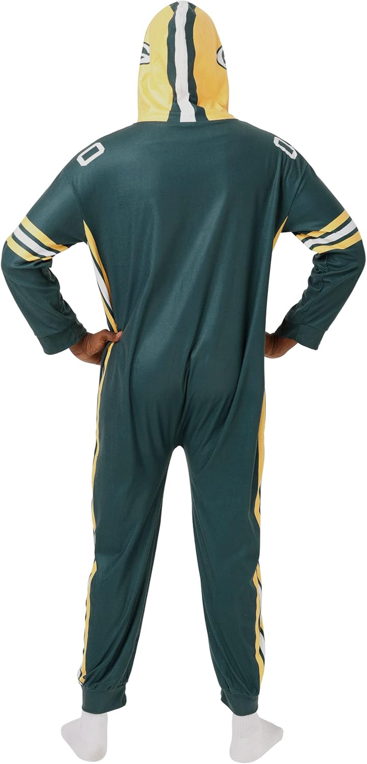 FOCO NFL unisex-adult Nfl Team Logo Gameday Ready Lounge Onesie One Piece Pajamas - Image 2