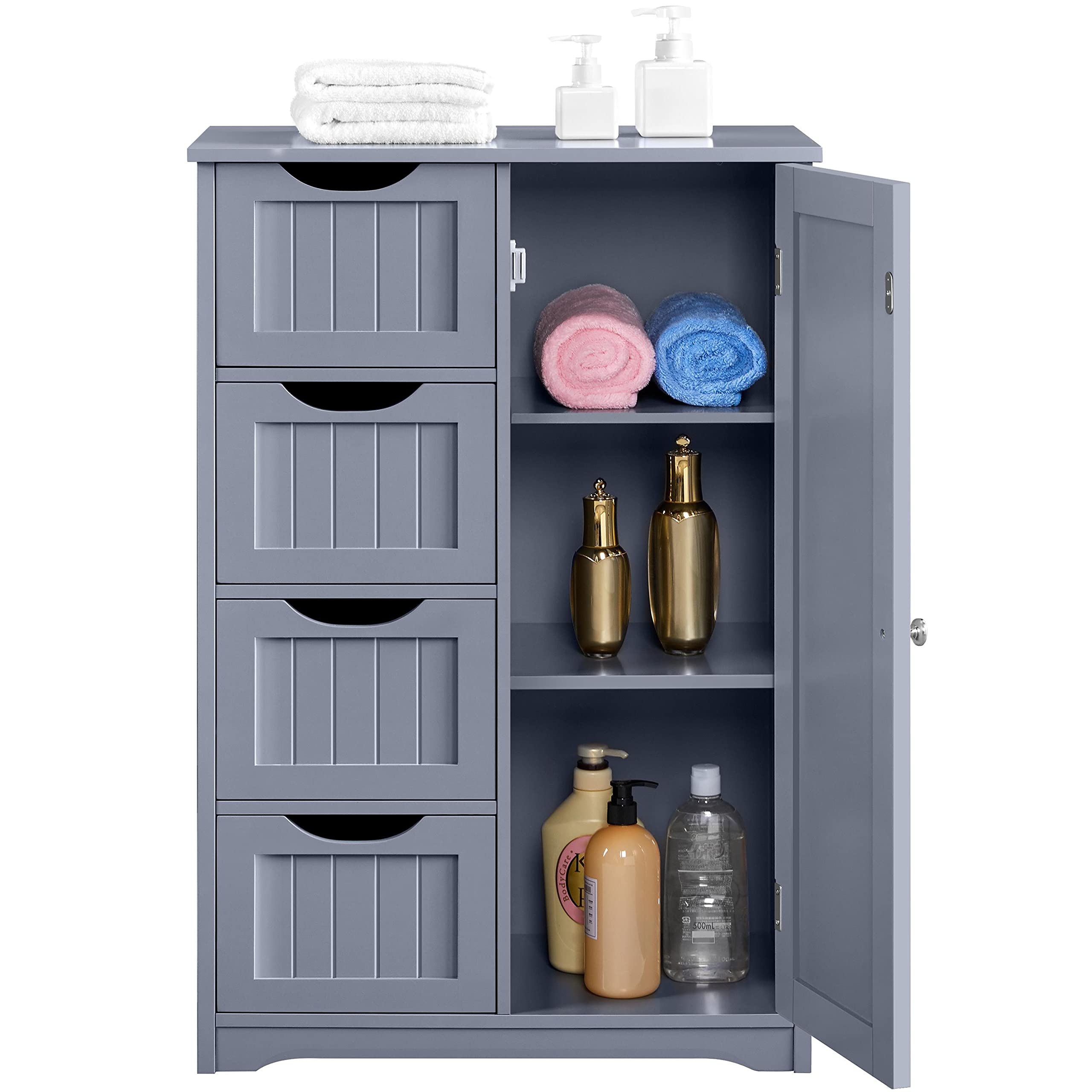 Yaheetech Bathroom Floor Cupboard Free Standing Wooden