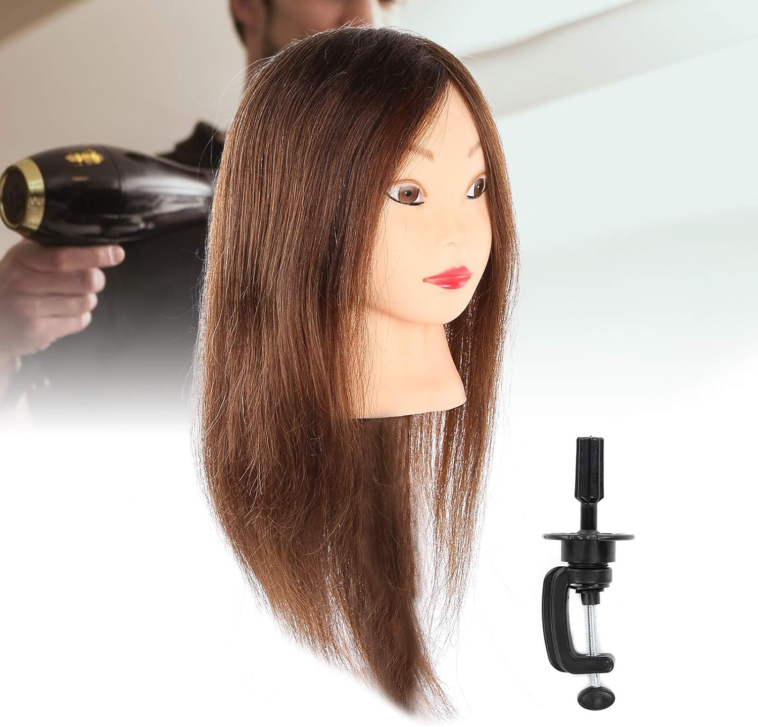 Mannequinkopf Für Die Kosmetikpraxis, Friseur-trainingskopf, Kosmetik-Übungskopf, Kosmetik-haartraining Mit Halterung Für Das Haarstyling-Training.