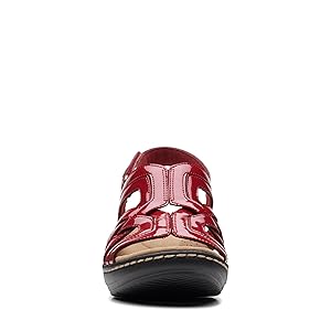 Amazon.com | Clarks Women's Casual Sandal, Red Patent, 7
