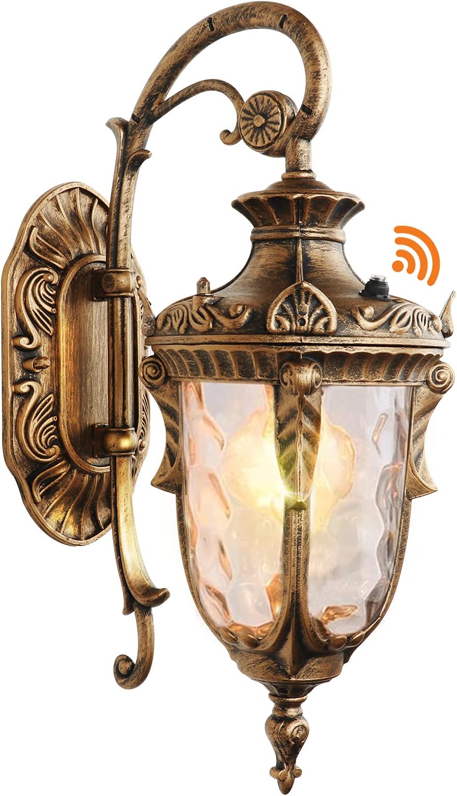 Dusk to Dawn Outdoor Wall Lights Exterior Light Fixture, Gold Porch Light Wall Mount with Light Sensor, Outside Wall Sconce Lighting Wall Lamp for Entrance Doorway Garage House (Gold)