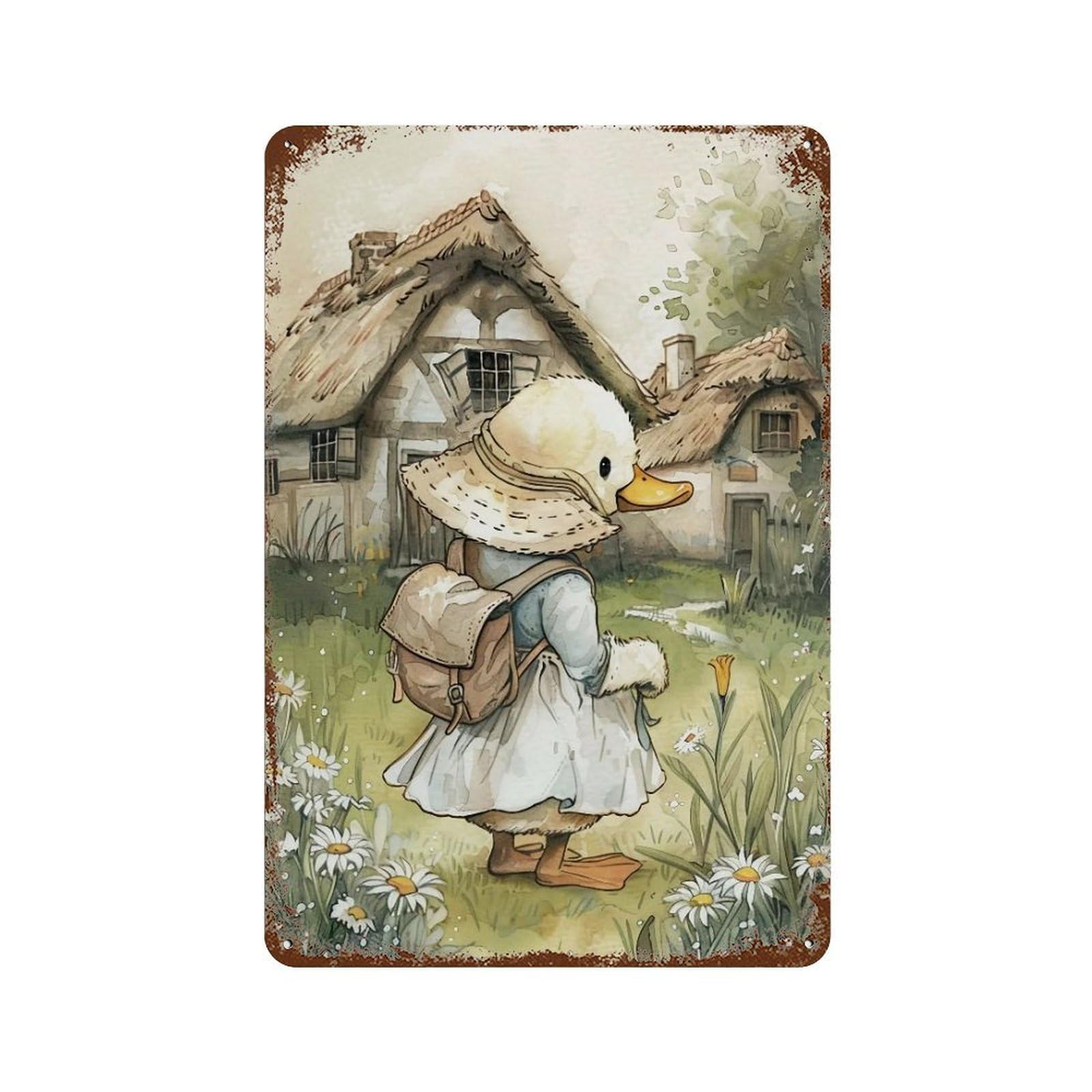 HDURYEYRYY Little Duck’s Rural Trip 03 Wall Retro Iron Vintage Art Metal Tin Sign Poster Modern Home Cofffee Club Art Bar Shop Decor 30x20cm