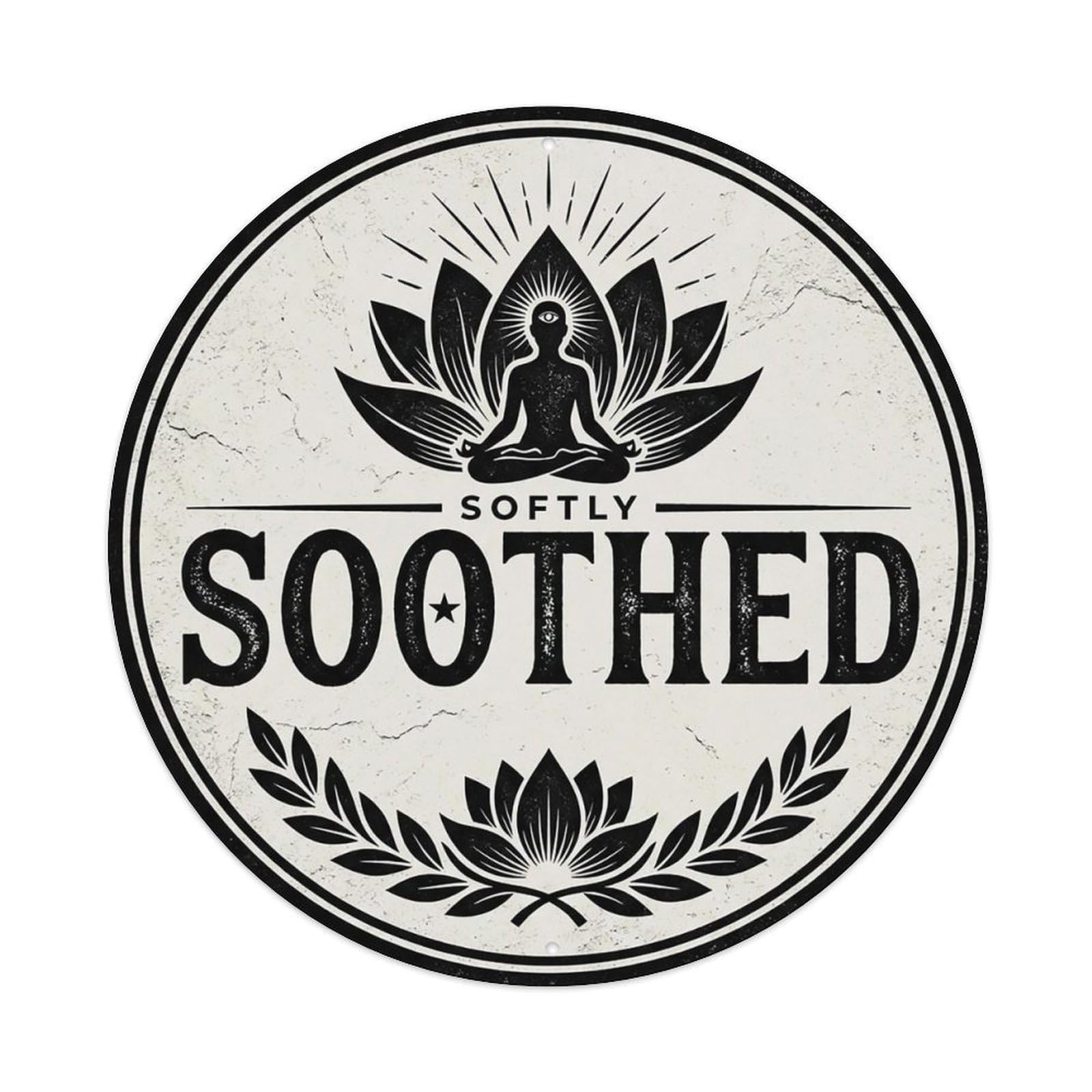 Zen Flower Meditation Den Soothed Metal Tin Sign