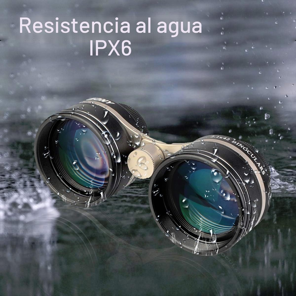 SVBONY SV407 - Prismáticos de atonomía de 2,1 x 42 mm, Gran Angular para Adultos, Campo de visión de 26°, Revestimiento FMC, IPX6 Impermeable, para observación de Estrellas y Cielo