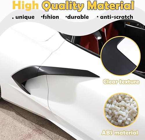 Miniatura 3 de Exterior Body Side Air Outlet Cover Trim Compatible with Chevrolet Corvette C8 2020-2023, ABS Car Side Body Vent Trim Accessories, Exterior Door