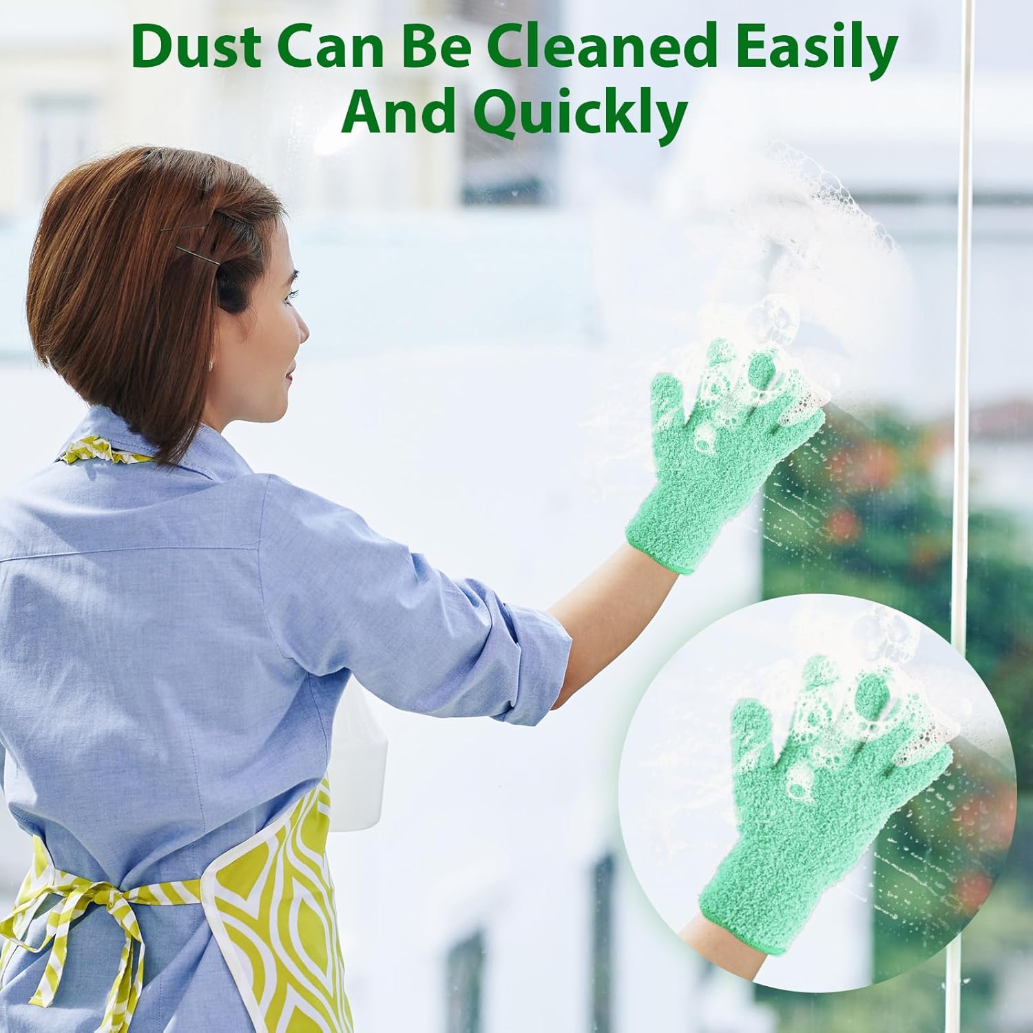 Plant Dusting Gloves, Microfiber Dusters for Cleaning Kitchen