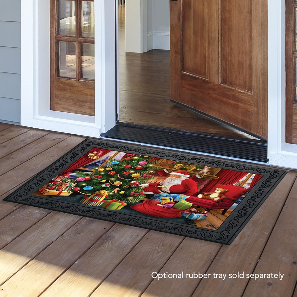 Briarwood Lane The Magic of Christmas Doormat Santa Claus Tree Indoor Outdoor 30 x 18