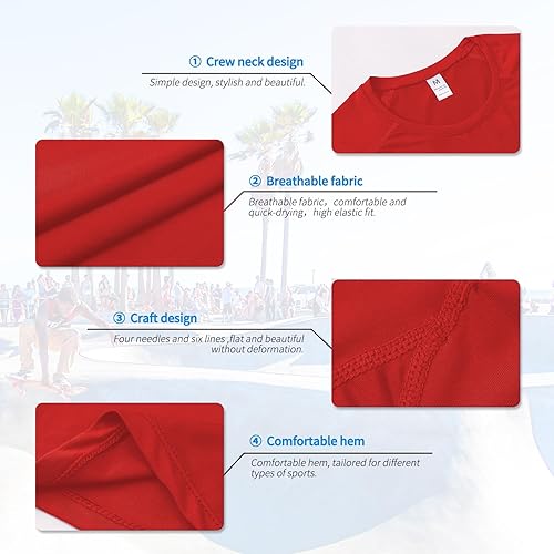 Miniatura 5 de Camisas de compresión para hombre, camisetas de entrenamiento de manga corta atléticas, camiseta de capa base atlética, equipo deportivo, camisa de