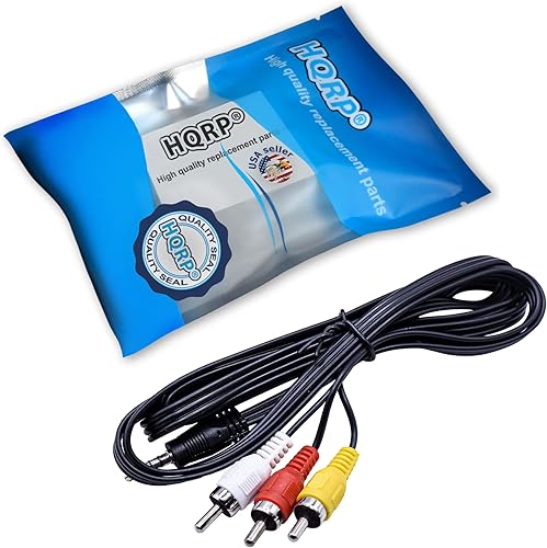 Miniatura 2 de HQRP Cable de audio y video AV compatible con videocámara Panasonic PV-DV200, PV-DV200D, PV-DV201, PV-DV201D, PV-DV202, PV-DV202D