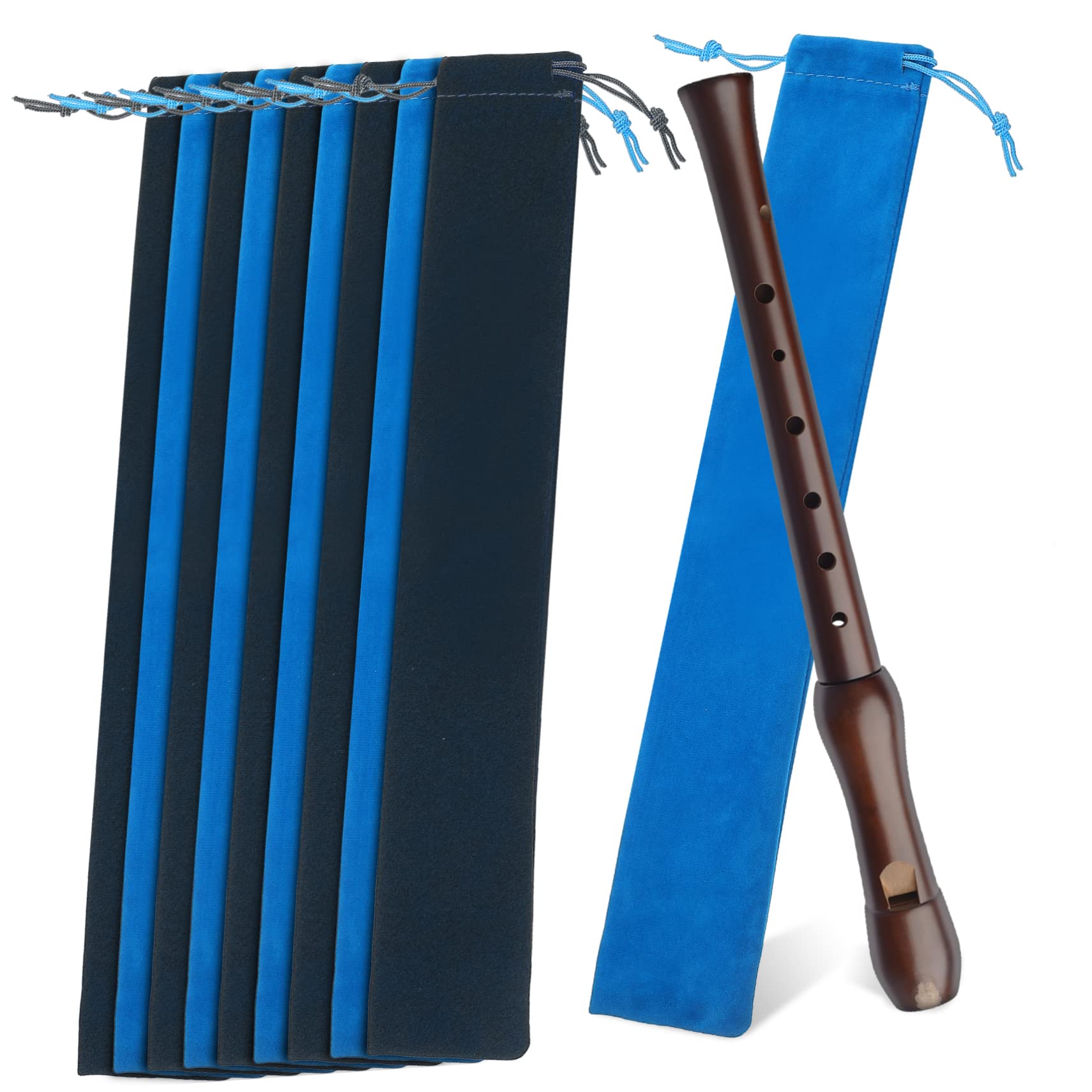 Kisangel Recorder Case Bulk Flute Bag for Boys and Girls Drawstring Closure Soft Lining