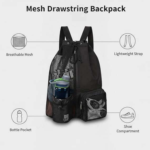 Swimming Bag, Arena Swim Bag for Adults with Wet Compartment, Mesh Drawstring Backpack for Beach and Pool Activities, Water-Resistant Gym Bag for Outdoor Sports Enthusiasts
