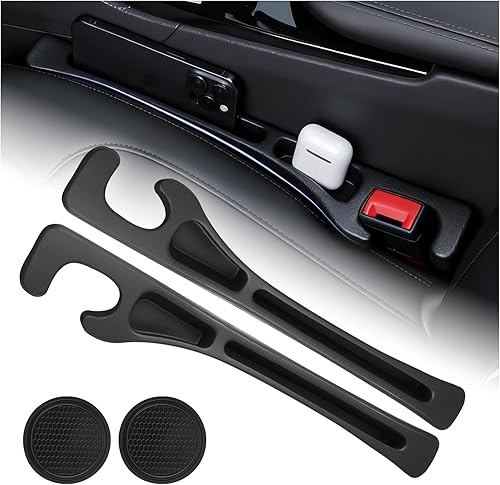 Organizador 2 en 1 para asiento de automóvil y posavasos para portavasos de automóvil, tapón de asiento de auto con ranura de almacenamiento,