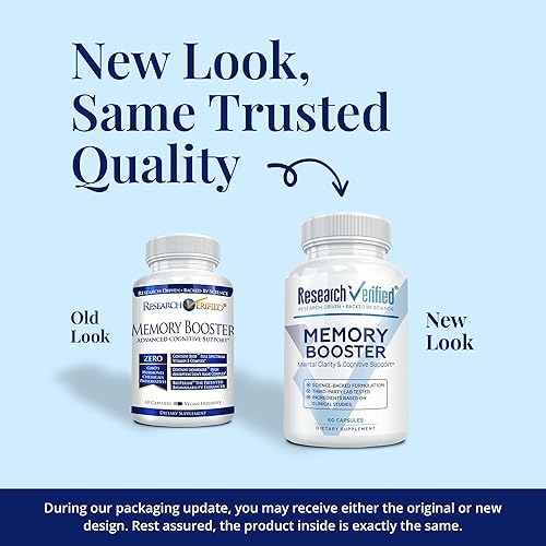 Miniatura 2 de Research Verified Refuerzo de memoria - Suplemento nootrópico - Mejora la cognición y la memoria - Melena de león, ginkgo biloba, bioPerine -