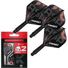 Target Darts Nathan Aspinall K Flex Flights and Shaft System, No.2 | Pack of 3 Kflex All in One Flights, Player Edition Darts Accessories | K-Flex Dart Stem Short/Intermediate/Medium