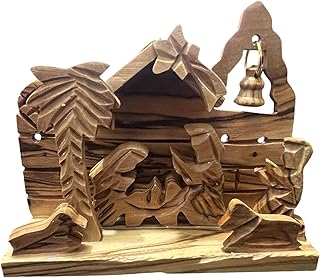 LION OF JUDAH MARKET Mini 4" x 3.25" Bethlehem Olive Wood Nativity Set