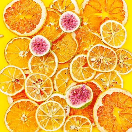 Miniatura 8 de Beavorty Decoración de mesa de comedor, rebanadas de frutas secas naturales, rebanadas de verduras, rodajas de limón, naranja, pomelo, accesorios