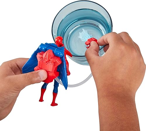 Miniatura 6 de Marvel Spider-Man Aqua Web Warriors - Figura de acción de Spider-Man de 4 pulgadas con accesorio de equipo de agua recargable, figuras de acción