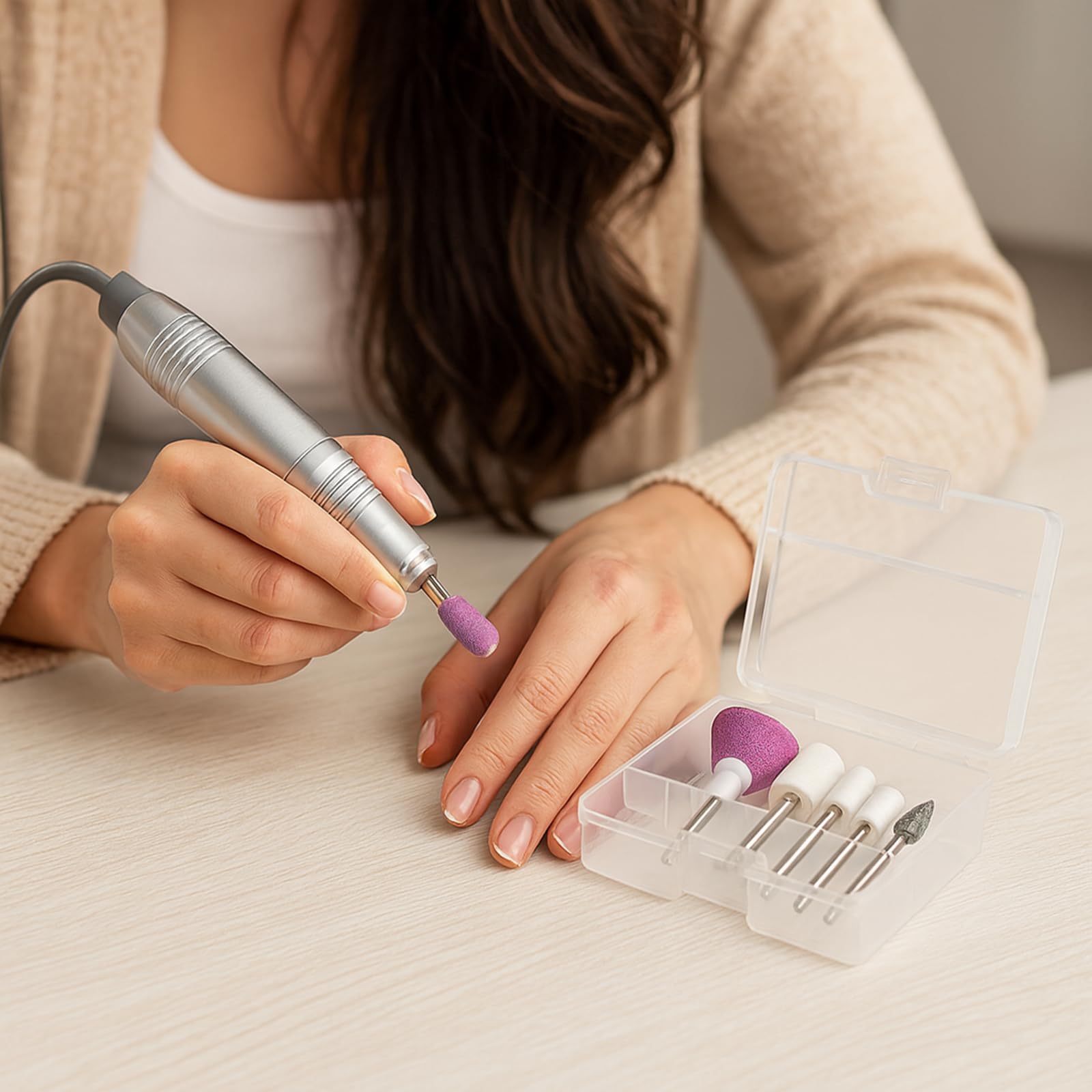 5Pcs Nail Drill Bits Set, Sand Nail Polish Burr Accessories for Nail Art