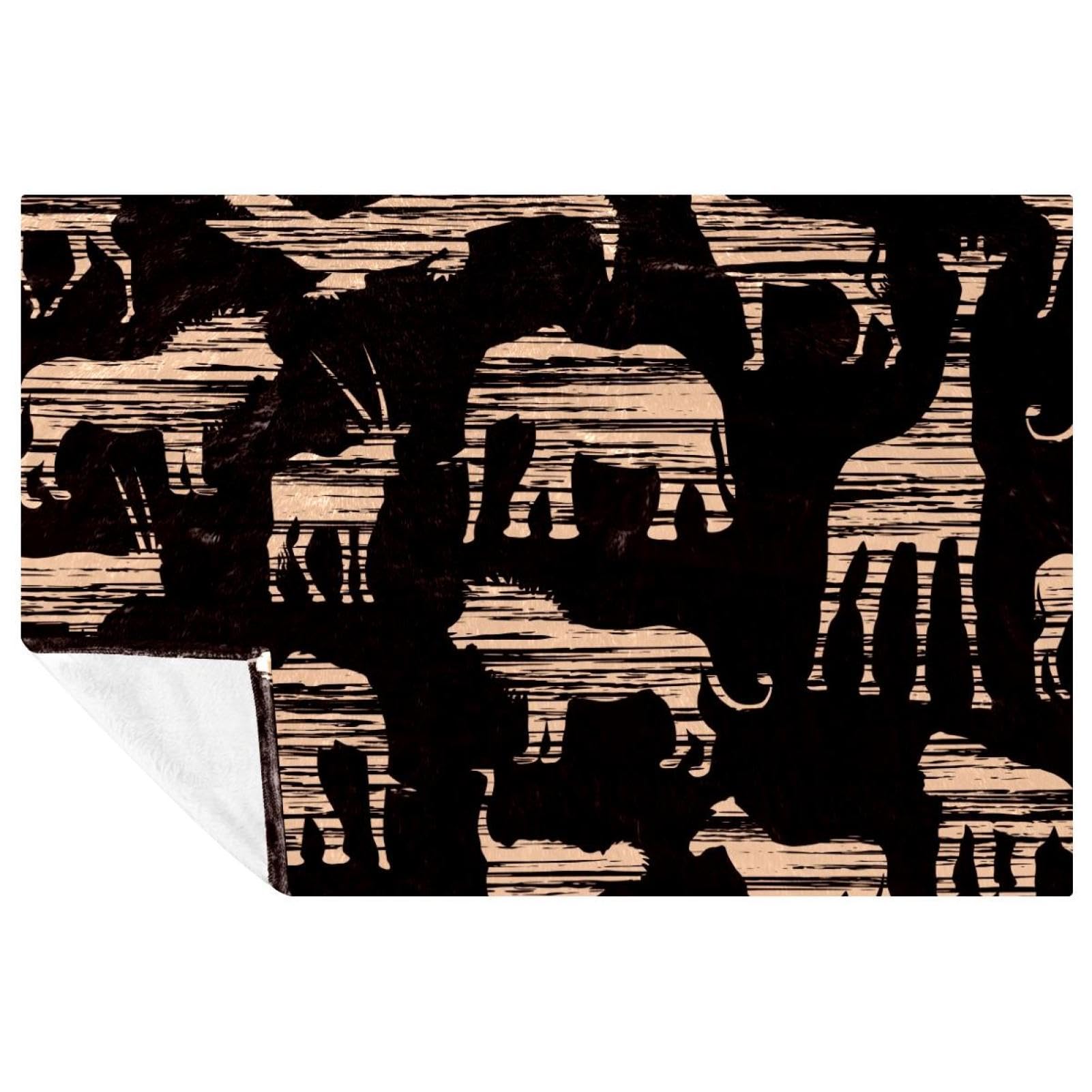 Couverture pour pique-nique et camping plaid animaux africains doux lit