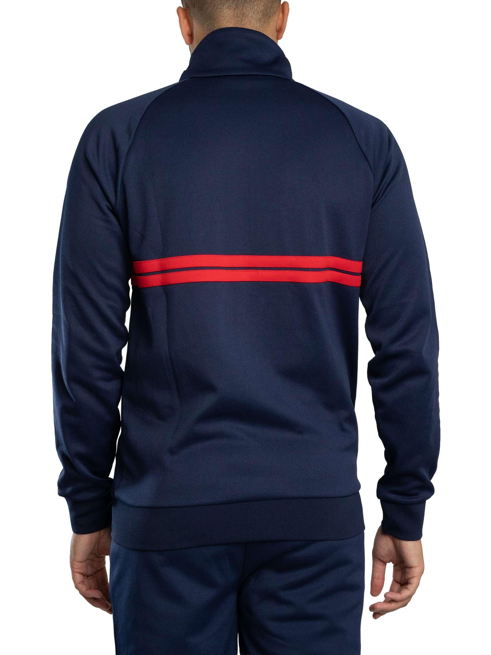 Sergio Tacchini Homme Nouvelle Veste De Survêtement Dallas, Maritime Blue/White/Adrenaline Rush
