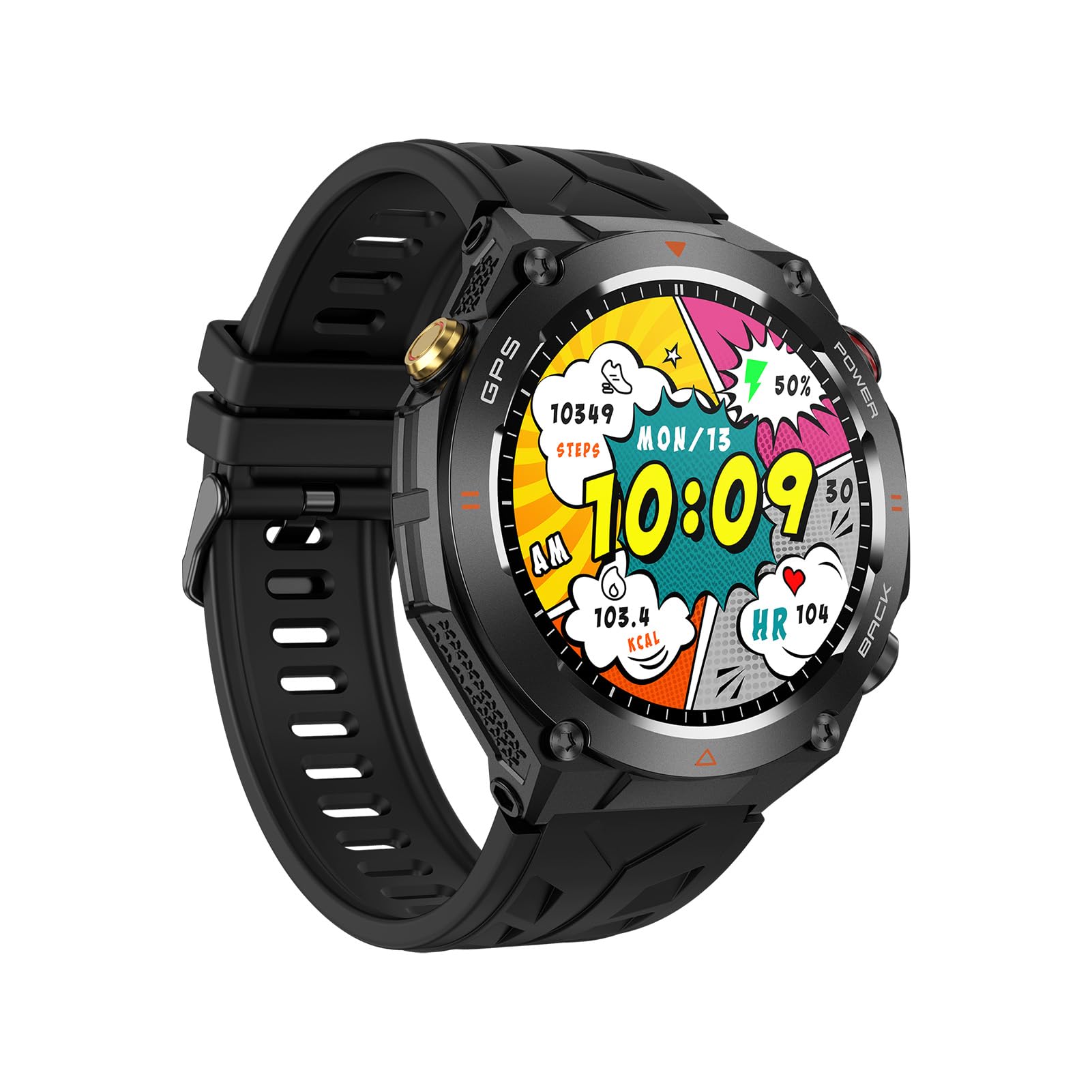 Annadue Smartwatch per Uomini e Donne, Smartwatch per Sport All'aria Aperta con Bussola, Oltre 100 modalità Sportive, Monitoraggio della Salute, Fitness Tracker Impermeabile 10M (BLACK)