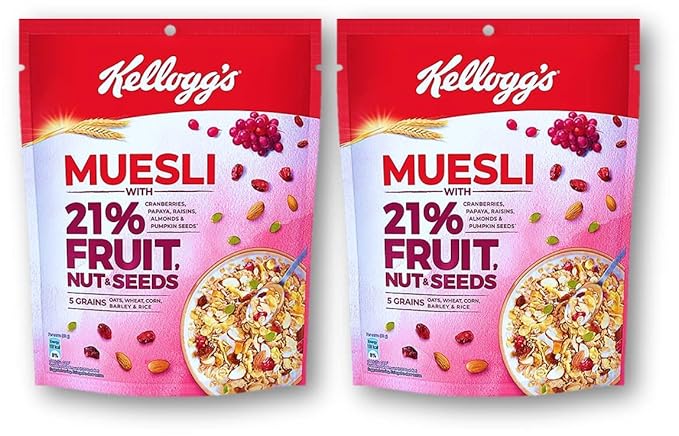 Kten Kelloggs Muesli With 21% Fruit Nut & Seeds 240g (Pack of 2)
