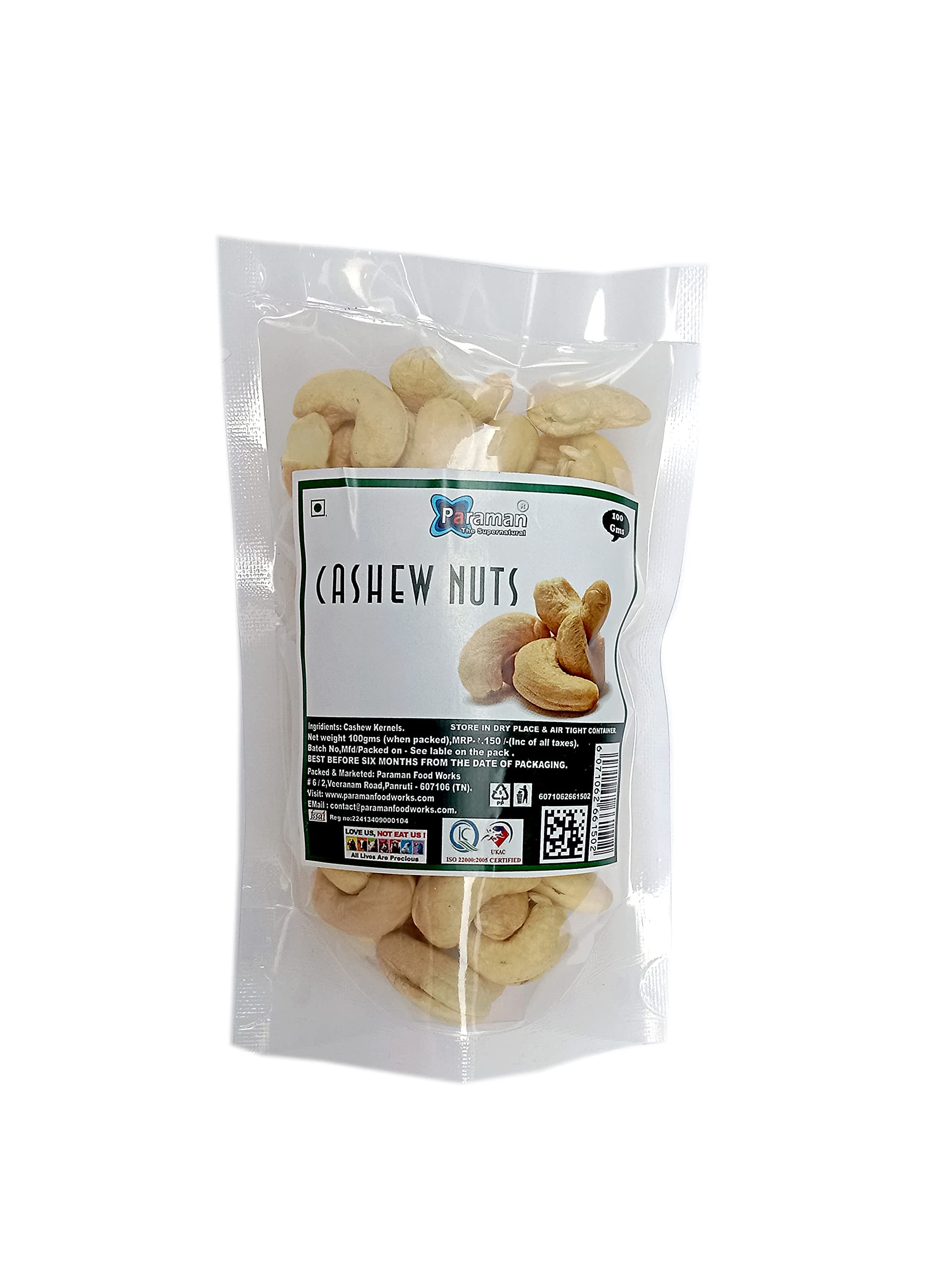 Plain Cashew Nuts (Kaju) (100 Gms) (B09RVVR91P) Amazon Price History, Amazon Price Tracker