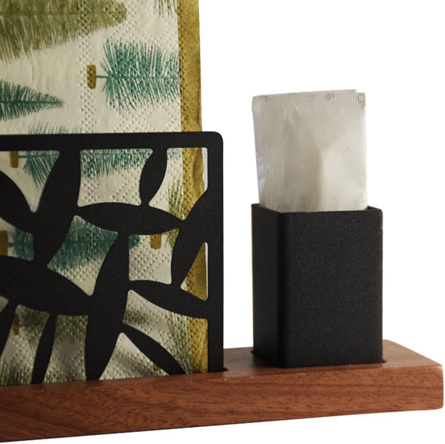 Space Saving Napkin Holder Elegant Stainless Steel Paper Towel Organiser Serviette Dispenser With Toothpick Cup Paper Towel Dispenser