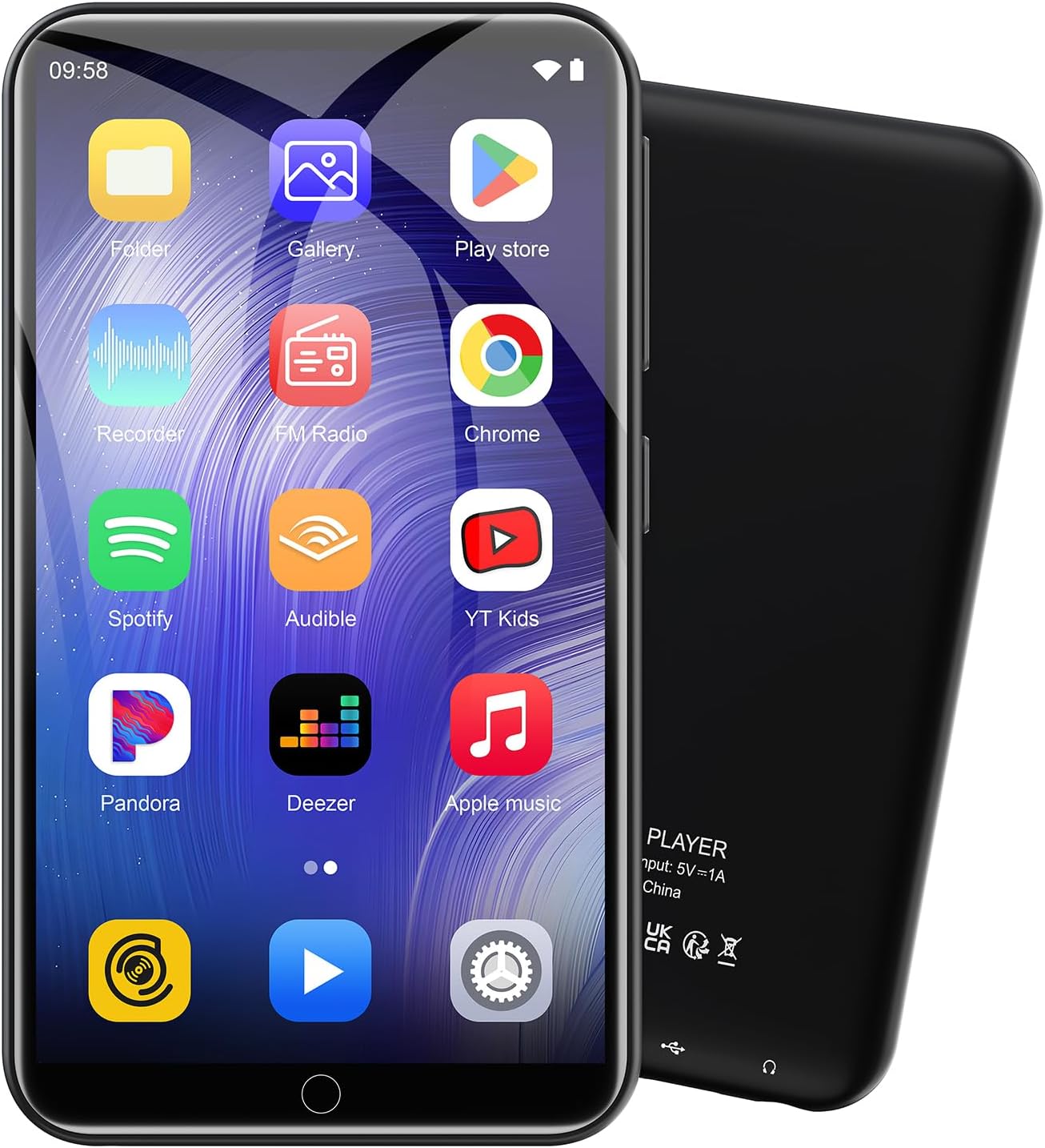 160GB MP3 Player, MP4 Player with Bluetooth and WiFi, ZAQE 4.02″ Bluetooth Music Player, HiFi Sound Digital Music, MP3 & MP4 Player with Spotify, Amazon Music, and Google Play Store