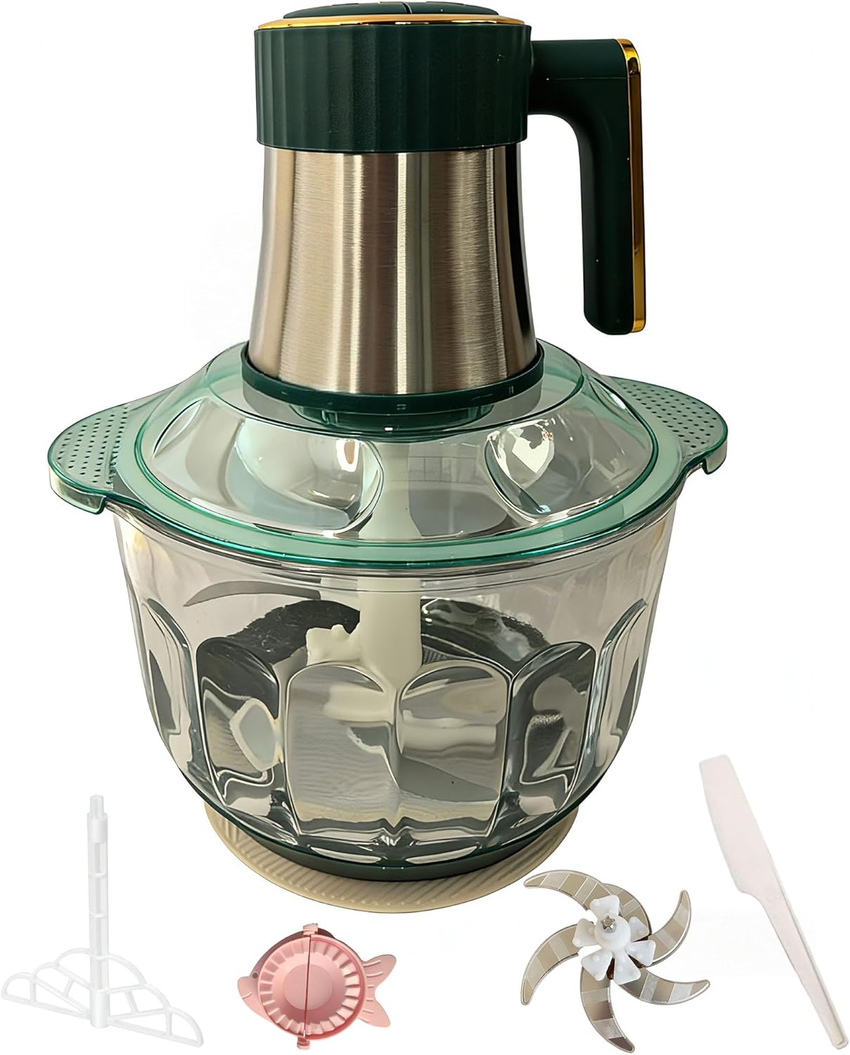 5-Liter Electric Meat Grinder, Glass Bowl, Dough Mixer, 500 Watt Powerful Food Processing Equipment, 5-Speed Speed Regulation, Suitable For Mixing Dough, Onions, Meat, Fruits, Vegetables