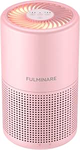 FULMINARE Air Purifier with True HEPA Filter, Night Light, Quiet Operation, Portable for Bedroom and Home
