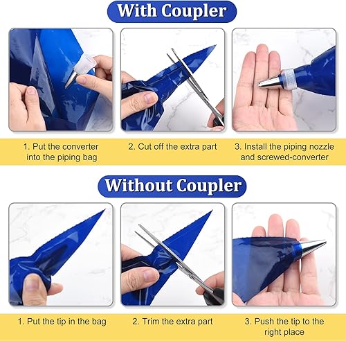 Miniatura 3 de ELECLAND 50 bolsas de pastelería desechables extra grandes gruesas de 21 pulgadas, bolsas de pastelería para glaseado, para galletas, cupcakes,