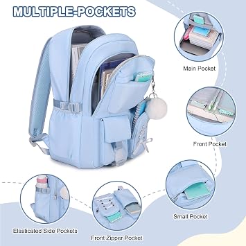 Scothen Backpacks for Girls, Girl Backpack with Lunch Box & Pencil Pouch