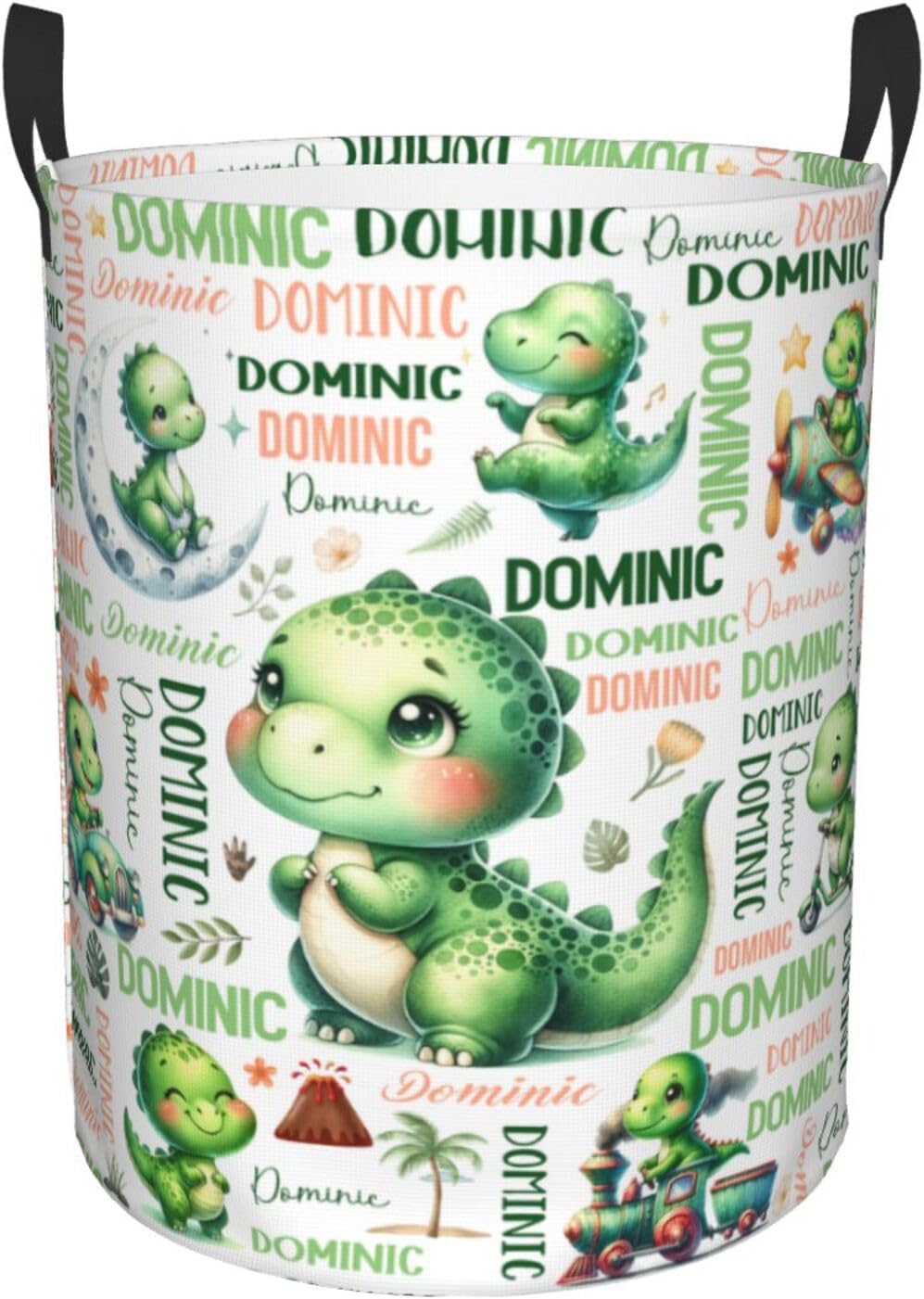Custom Dinosaur Laundry Hamper Basket, Personalized Dinosaur Gifts with Name for Kids Adults, Foldable Animal Laundry Basket, Dirty Clothes Storage Organizer for Bathroom,Bedroom, Small
