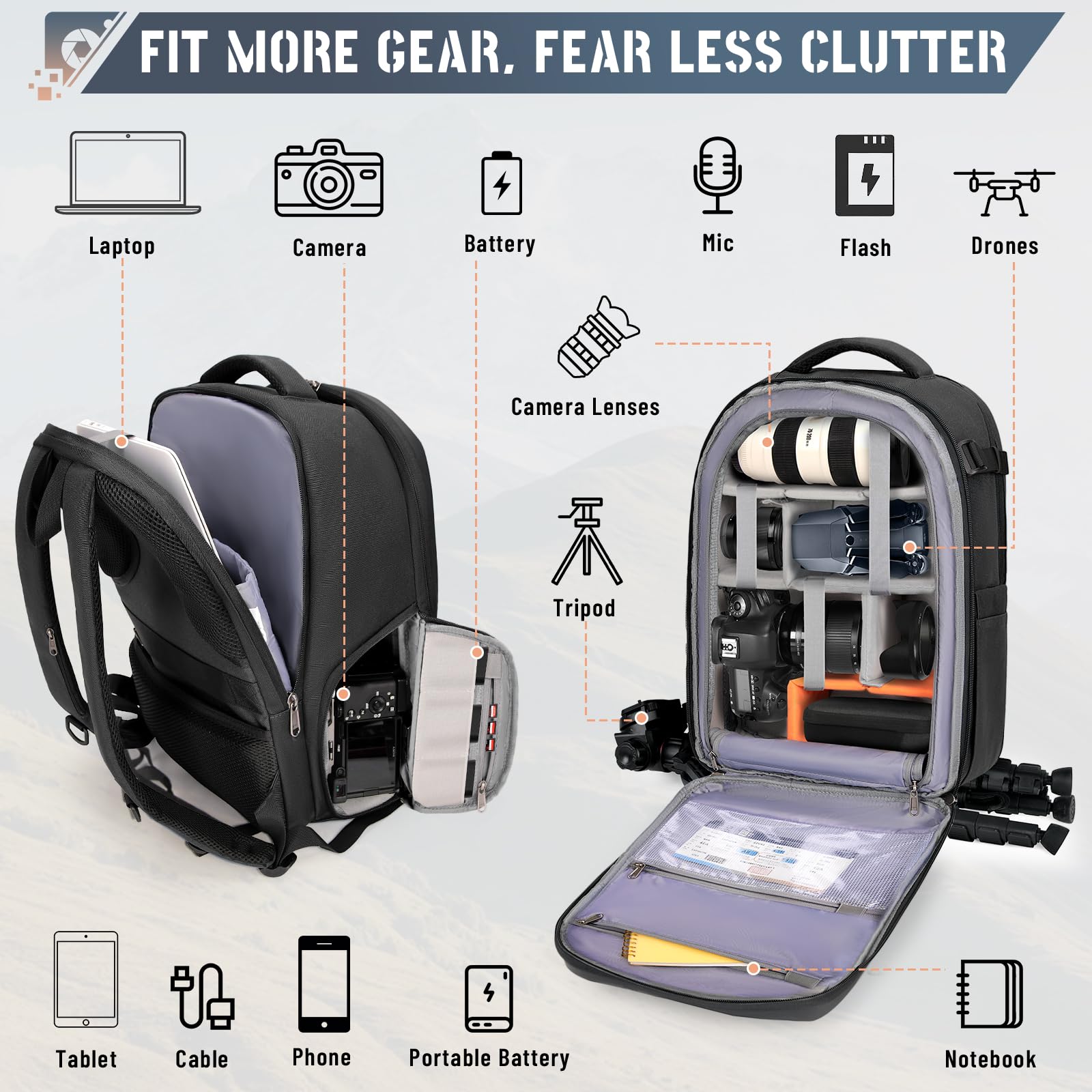 Zaino Rainsmore per Fotocamera DSLR SLR - Dettaglio