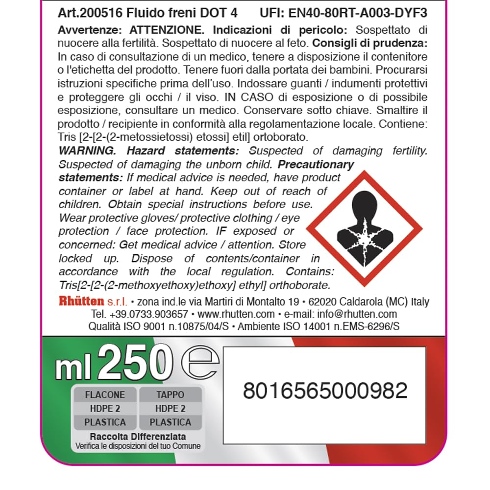 FLUIDO FRENI DOT 4 250ml